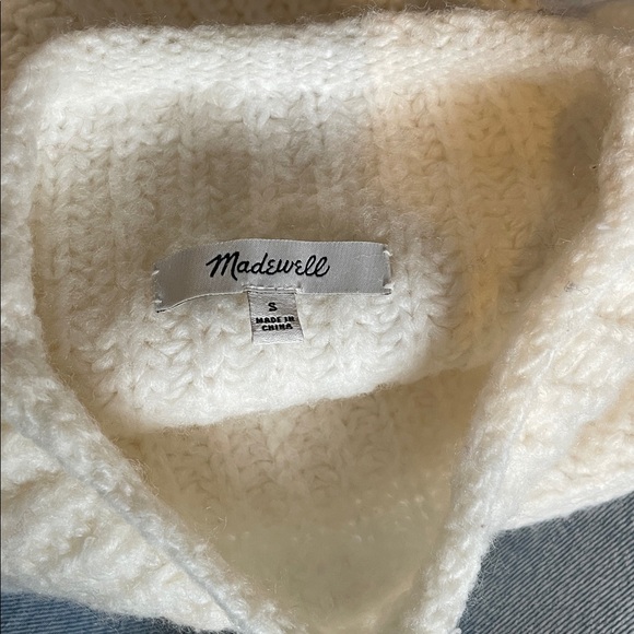 Madewell Size S Cozy Cream Mock Turtleneck Wool-blend Sweater - Picture 4 of 10